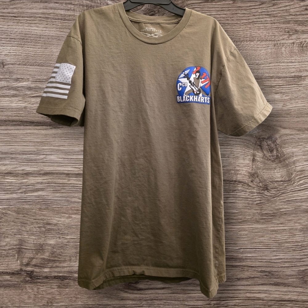 Grunt Style C Co 2-7 Blackhearts When I Have Your Wounded Military Tee Men’s XL